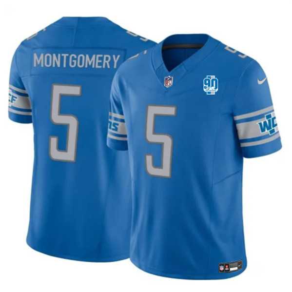 Men & Women & Youth Detroit Lions #5 David Montgomery Blue 2023 F.U.S.E. 90th Anniversary Vapor Untouchable Limited Stitched Jersey